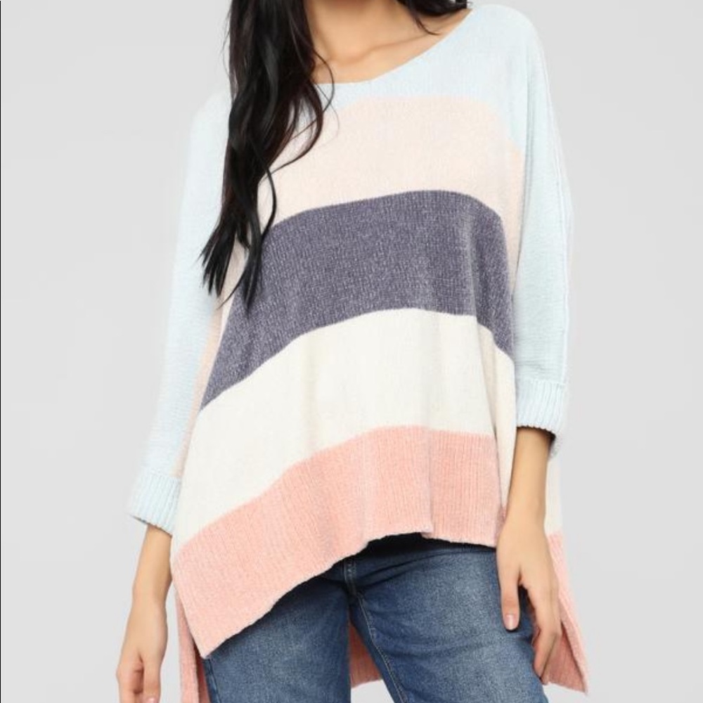Colorblock loose sweater Fashion Nova
